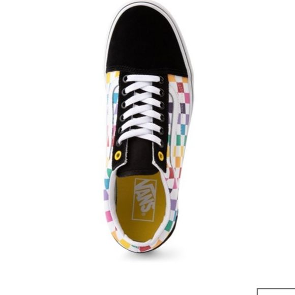 🌈 Vans Old Skool Rainbow Checkerboard Skater Shoe Unisex 7 Men / 8.5 Women - Picture 4 of 13